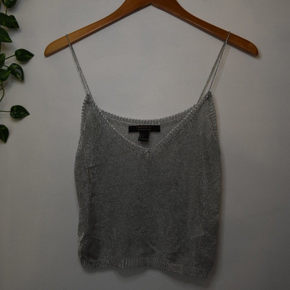 Forever21 Silver Chainmail Woven Cami